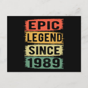 Carte Postale Cadeau d'anniversaire épique légendaire 36 ans