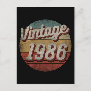 CARTE POSTALE CADEAU D'ANNIVERSAIRE HOMMES FEMMES VINTAGE 1986