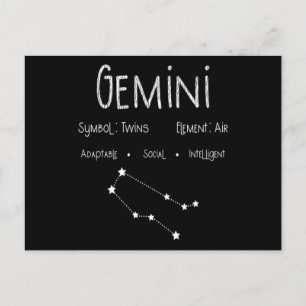 Carte Postale Cadeau d'anniversaire pour le signe du zodiaque Gé