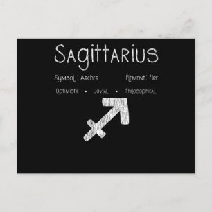 Carte Postale Cadeau d'anniversaire Sagittaire Archer Symbole As