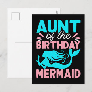 Carte Postale Cadeau d'anniversaire : T-shirt de tante sirène vi