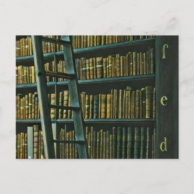 Carte Postale Cadeau d'art de lecture vintage (Devant)