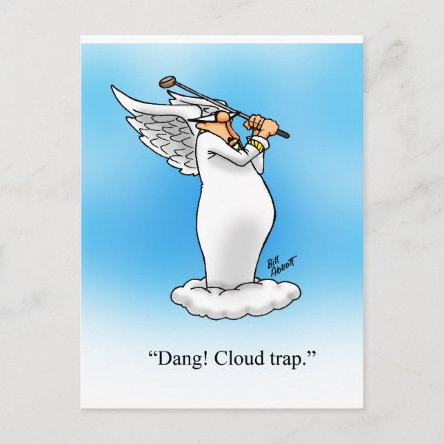 Carte Postale Cadeau de caricature Angel Humour paradisiaque ! (Devant)