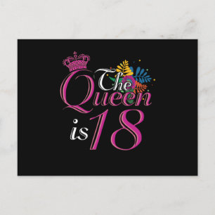Carte Postale Cadeau de célébration des 18 ans La Reine a 18 ans