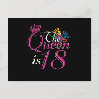 Carte Postale Cadeau de célébration des 18 ans La Reine a 18 ans