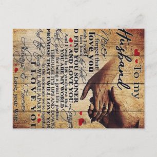Carte Postale Cadeau de citations d'amour   Cadeau pour mon mari