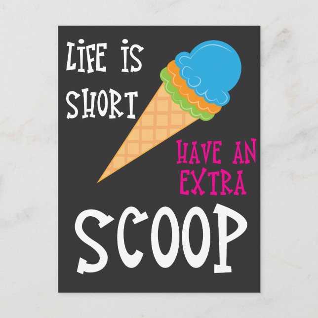 Carte Postale Cadeau De Crème De Glace - Avec Cône De Crème De G (Devant)