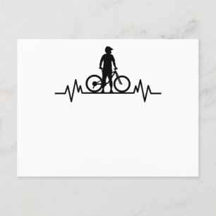 Carte Postale Cadeau de cyclisme VTT Battement de coeur Vélo de