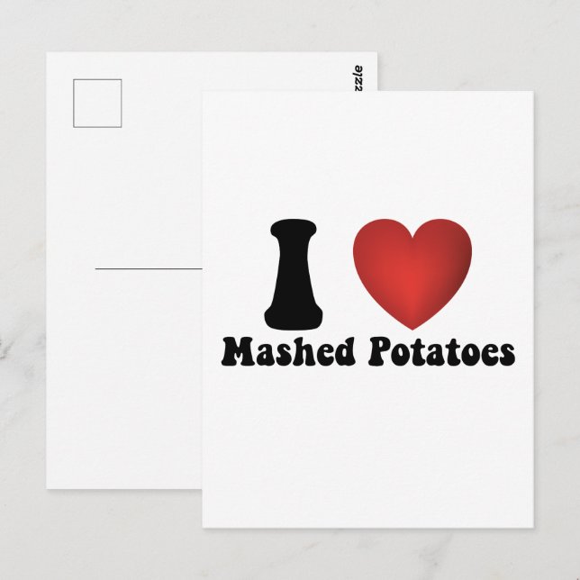 Carte Postale Cadeau de dîner de Thanksgiving Purée de pommes de (Devant / Derrière)