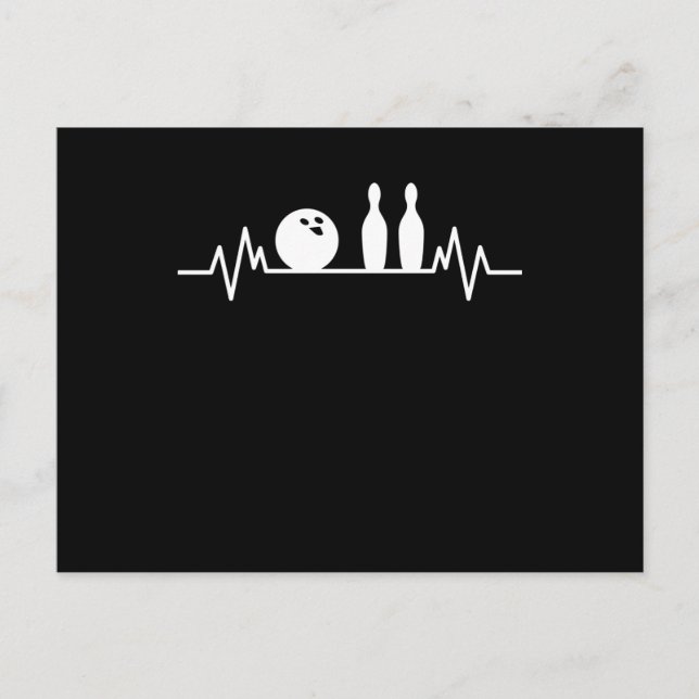 Carte Postale Cadeau de joueur de quilles de rythme cardiaque de (Devant)