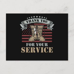 Carte Postale Cadeau de la fête des vétérans Merci pour votre se