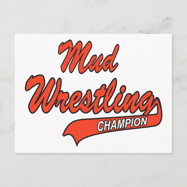 Carte Postale Cadeau de lutte de champion de boue (Devant)