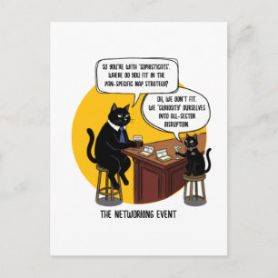 Carte Postale Cadeau de mème d'événement de réseautage humoristi