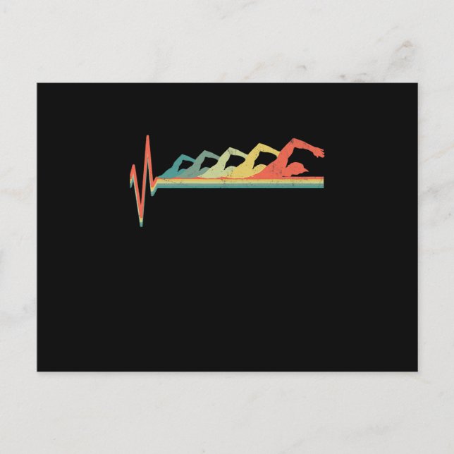 Carte Postale Cadeau de natation Heartbeat Premium (Devant)