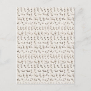 Carte Postale Cadeau de Noël en langue des signes américaine vin