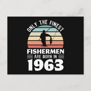 Carte Postale Cadeau de pêche pour les pêcheurs nés en 1963 60e 