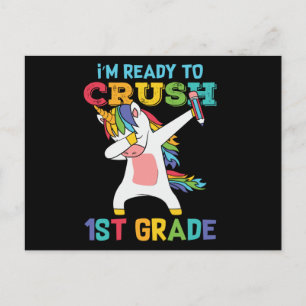 Carte Postale Cadeau de première année d'école pour élève licorn