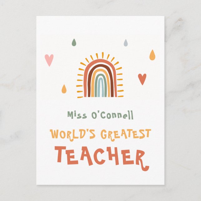 Carte Postale Cadeau de professeur le plus génial du monde Bohèm (Devant)