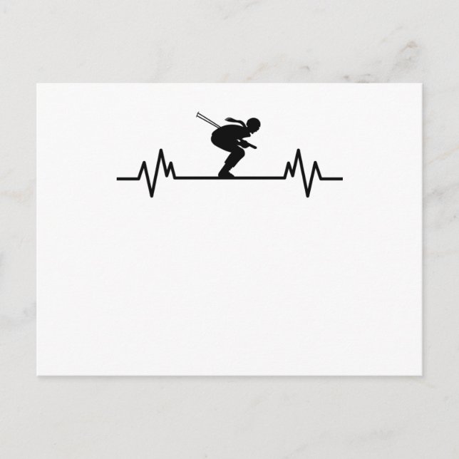Carte Postale Cadeau de rythme cardiaque de ski plaisir de ski s (Devant)