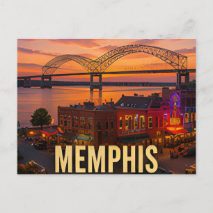 Carte Postale Cadeau de voyage du pont rive du fleuve Memphis Te