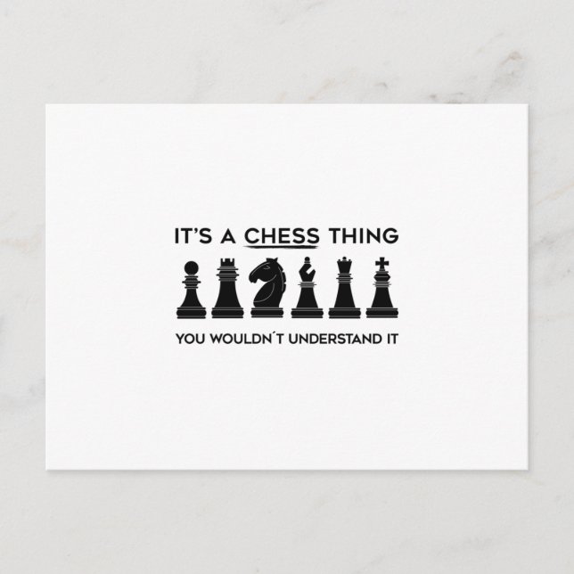 Carte Postale Cadeau d'échecs | Chess Player Chessboard Chess Cl (Devant)