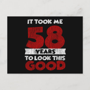 Carte Postale Cadeau drôle d'anniversaire 58 ans vintage