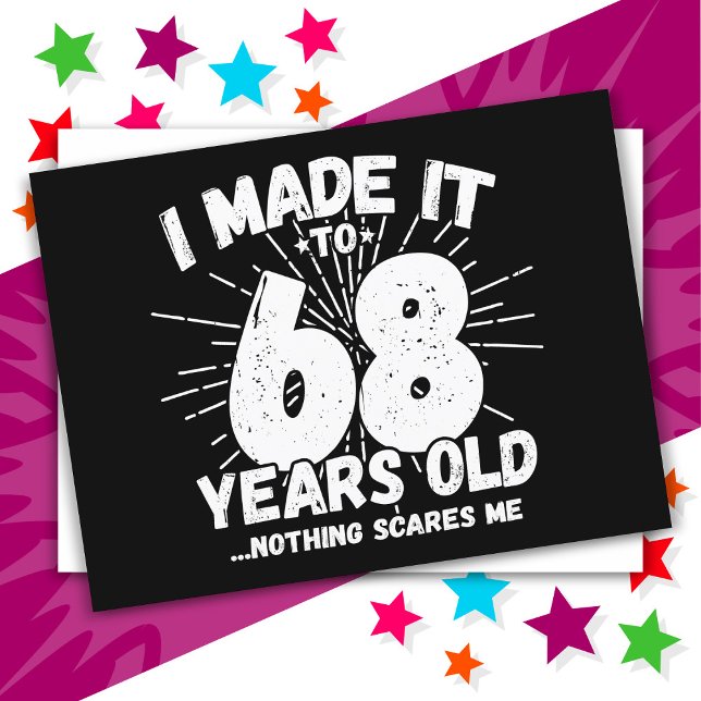 Carte Postale Cadeau drôle et sarcastique pour 68 ans (Créateur téléchargé)