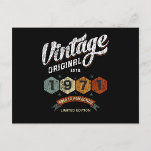 Carte Postale Cadeau drôle pour 54 ans Vintage 1971 Cadeau d'ann