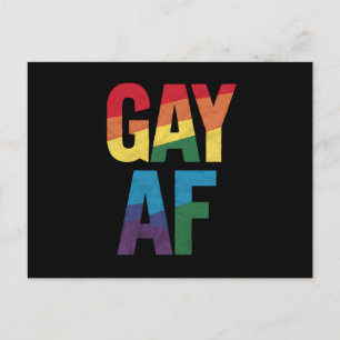 Carte Postale Cadeau gay AF LGBT Fierté Mois de la fierté