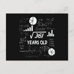 Carte Postale Cadeau geek de math pour 19 ans Anniversaire geeky