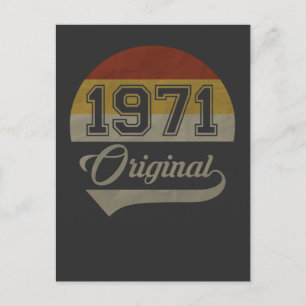 Carte Postale Cadeau original 50e anniversaire vintage 1971 homm
