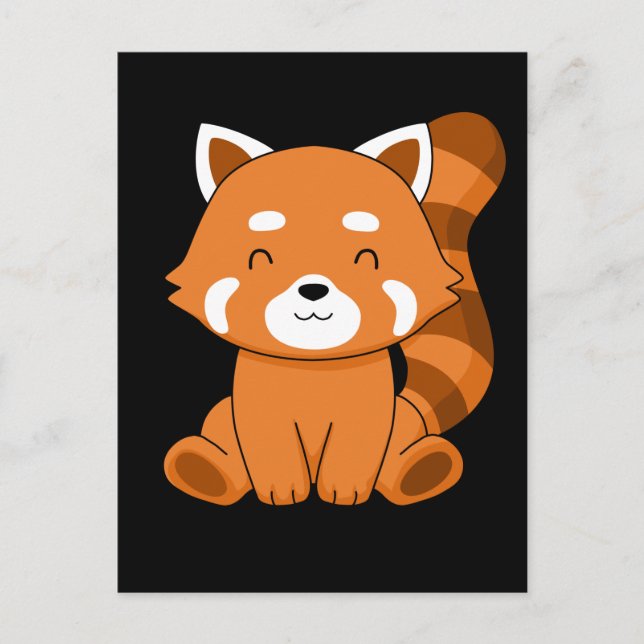 Carte Postale Cadeau Panda Rouge Enfants Femmes Kawaii Panda Rou (Devant)