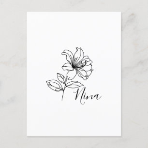 Carte Postale Cadeau personnalisé de Fleur de Naissance Chèvrefe