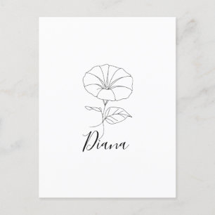 Carte Postale Cadeau personnalisé de fleur de naissance de la Gl