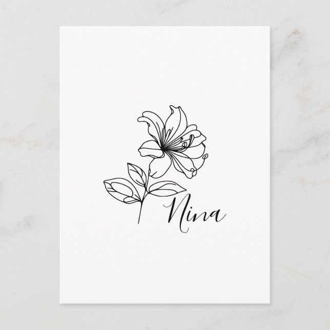 Carte Postale Cadeau personnalisé Juin Honeysucké Fleur de naiss (Devant)