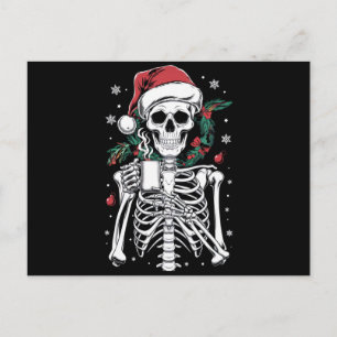 Carte Postale Cadeau pour amateur de café de Noël squelette mort