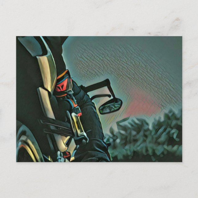 Carte Postale cadeau pour amateur de course de moto (Devant)