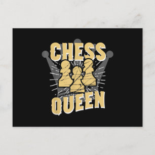 Carte Postale Cadeau pour enfants et femmes de la Reine d'échecs