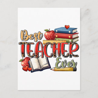 Carte Postale Cadeau pour Enseignant | Meilleur Enseignant Jamai