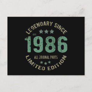 Carte Postale Cadeau pour les 39 ans Anniversaire de la légende