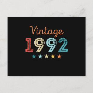Carte Postale Cadeau Rétro 30 ans Anniversaire Vintage 1992 pour