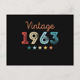 Carte Postale Cadeau Rétro 60 ans Anniversaire 1963 60 ans