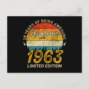 Carte Postale Cadeau Rétro Incroyable 62 Ans pour un Anniversair