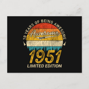 Carte Postale Cadeau Rétro Incroyable pour 74 ans, Anniversaire 