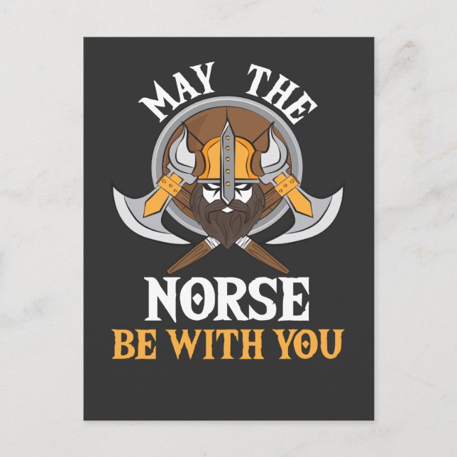 Carte Postale Cadeau Viking - Que Le Nordique Soit Avec Vous (Devant)