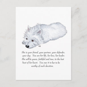 Carte Postale Cadeau West Highland White Terrier