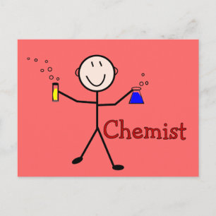 Carte Postale Cadeaux-Bâton chimiste avec tubes d'essai