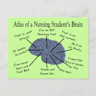 Carte Postale Cadeaux "Cerveau" pour un étudiant en soins infirm