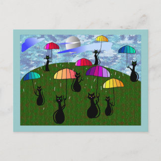 Carte Postale Cadeaux d'art Amoureux de les chats noirs