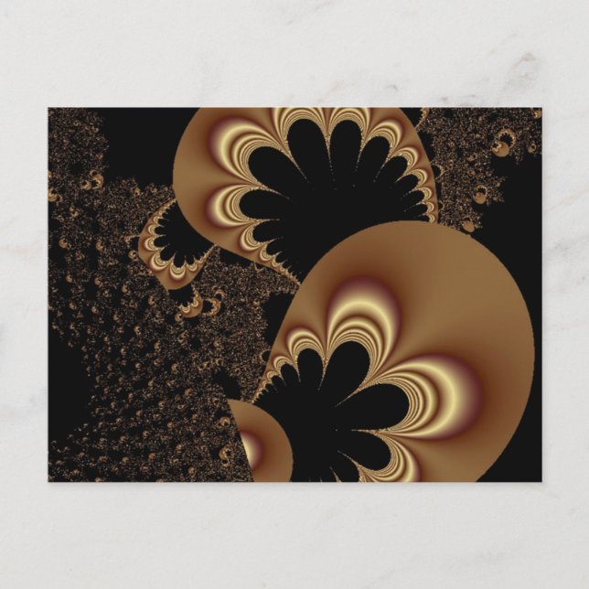 Carte Postale Cadeaux d'art fractal pétal Brown noir de ballon (Devant)